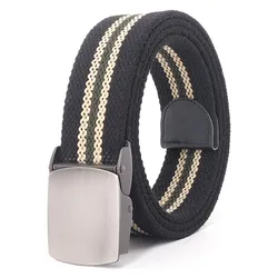 British Mens Metel Slide Buckle Waist Belts Alloy Breathable Canvas Army Military Outdoor Fashion Unisex Jeans Accessories Cinto