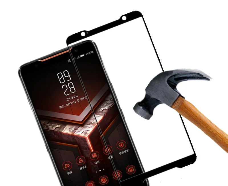 Full Coverage Tempered Glass Screen Protector Film Edge to Edge Protection for ASUS ROG Phone ZS600KL