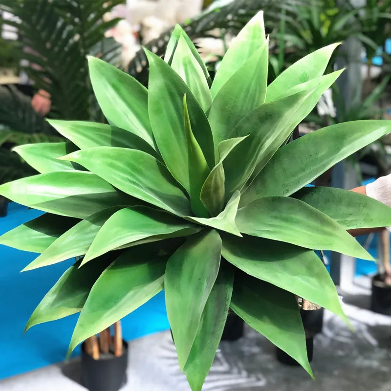 

45-55cm Artificial Large Aloe Plants Simulation Agave Green Plastic Crafts Tropical Fake Leaf Garden Balcony Office Home Decor