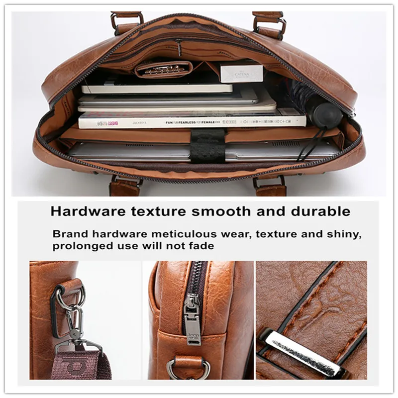 JEEP BULUO High Quality Laptop Business Bag Men Briefcases For Man Handbags Split Leather Office Large Capacity Bags Business