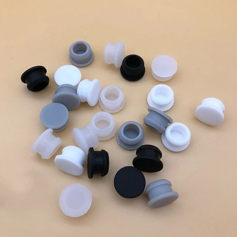 2/5Pcs Snap-on Silicone Rubber Hole Caps Blanking End Plugs Cover Gasket Seal Stopper 2.5mm-30mm Black/Transparent/White/Grey