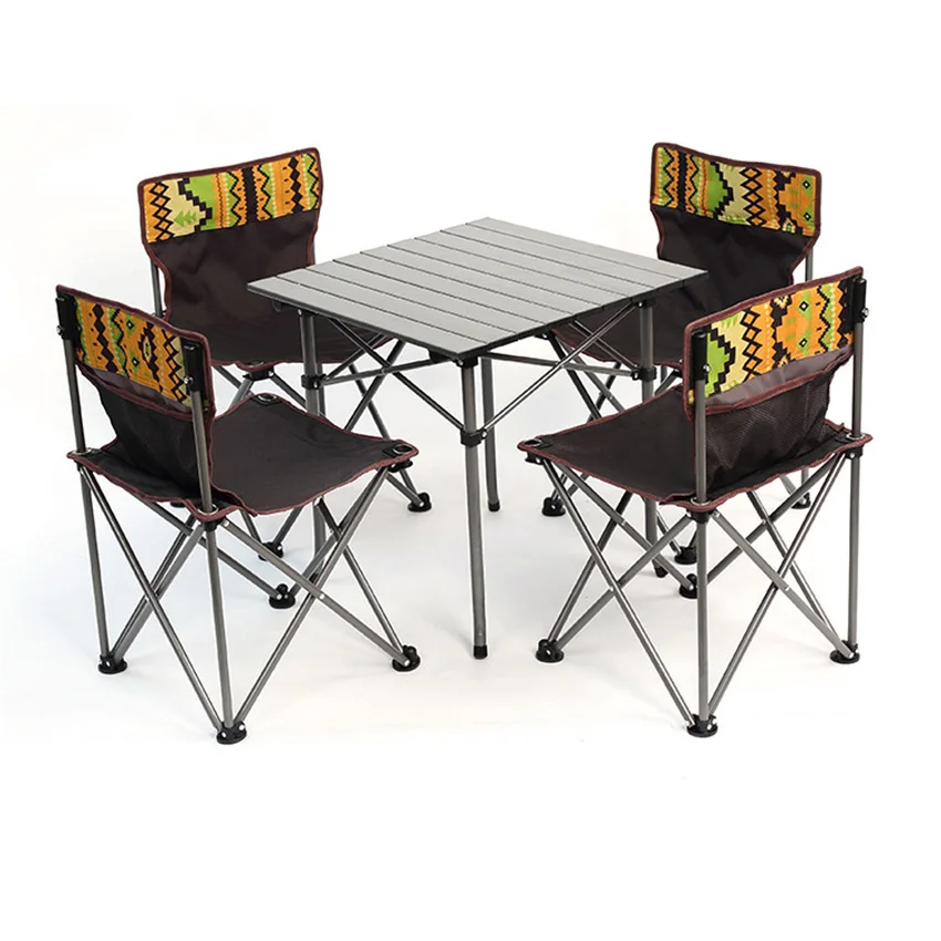 

Camping Folding Table Set Outdoor Portable Folding Table And Chair Leisure Barbecue Picnic Table And Chairs Outdoor Furniture