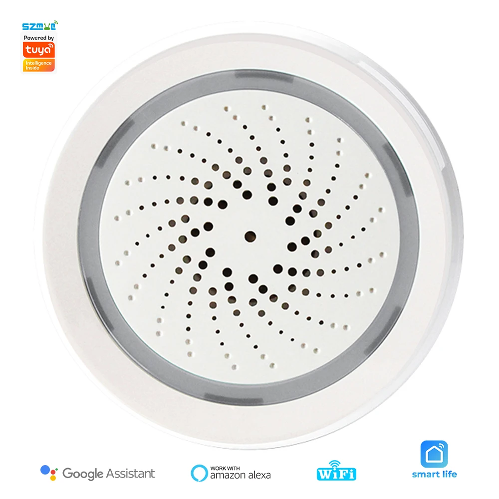 Tuya Smart Wireless WiFi sirena allarme allarme 100DB sensore di umidità temperatura interna termometro igrometro Alexa Google