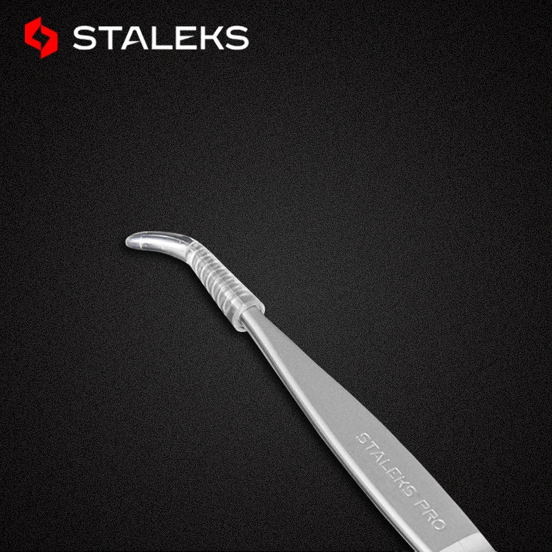 New STALEKS High-precision Stainless Steel TE Seriers Curved Straight Tweezers Grafting Eyelashes Extension Beauty Tool