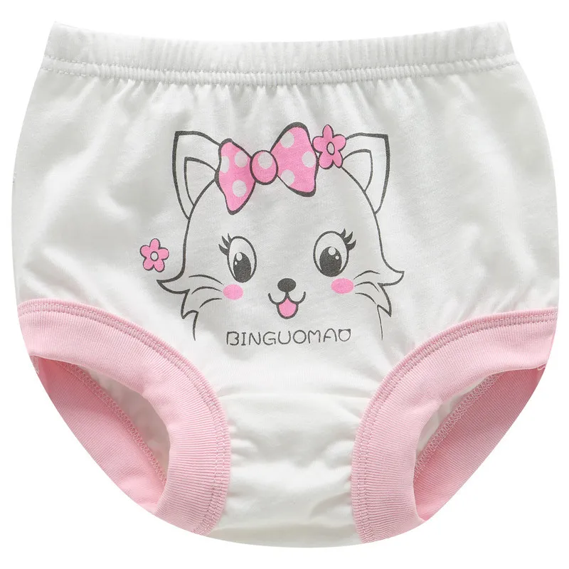 3 Piece/Lot Baby Soft Cotton Panties Girl Briefs Female For Children Underwear Lovely Underpants Infant Cute Cat Kids shorts CN