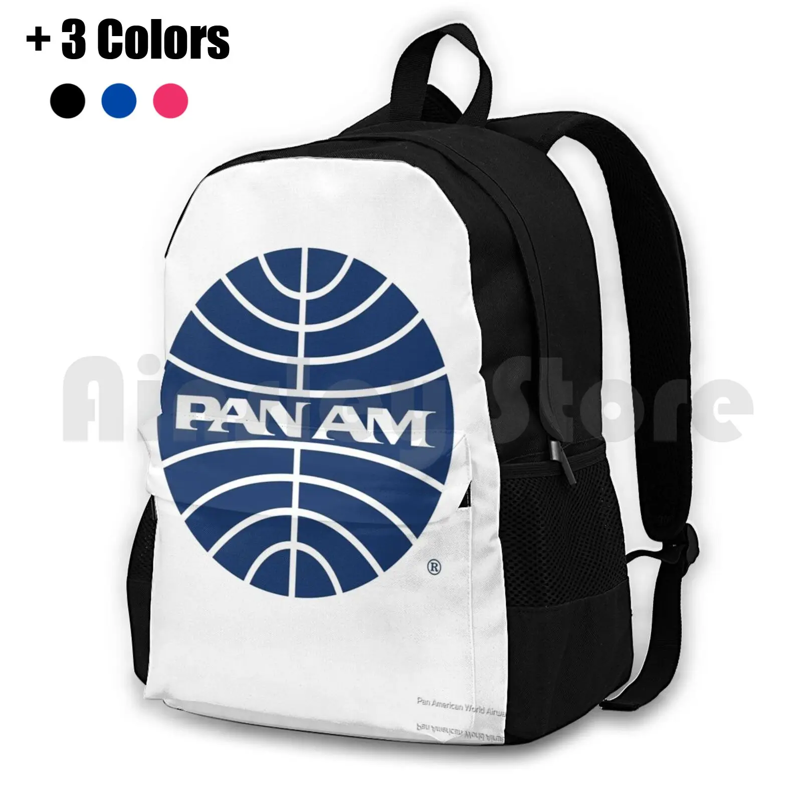 Pan Am Mid 1950s Globe Inverted Outdoor Hiking Backpack Waterproof Camping Travel Pan Am Panam Paa Pawamerch Pan American World