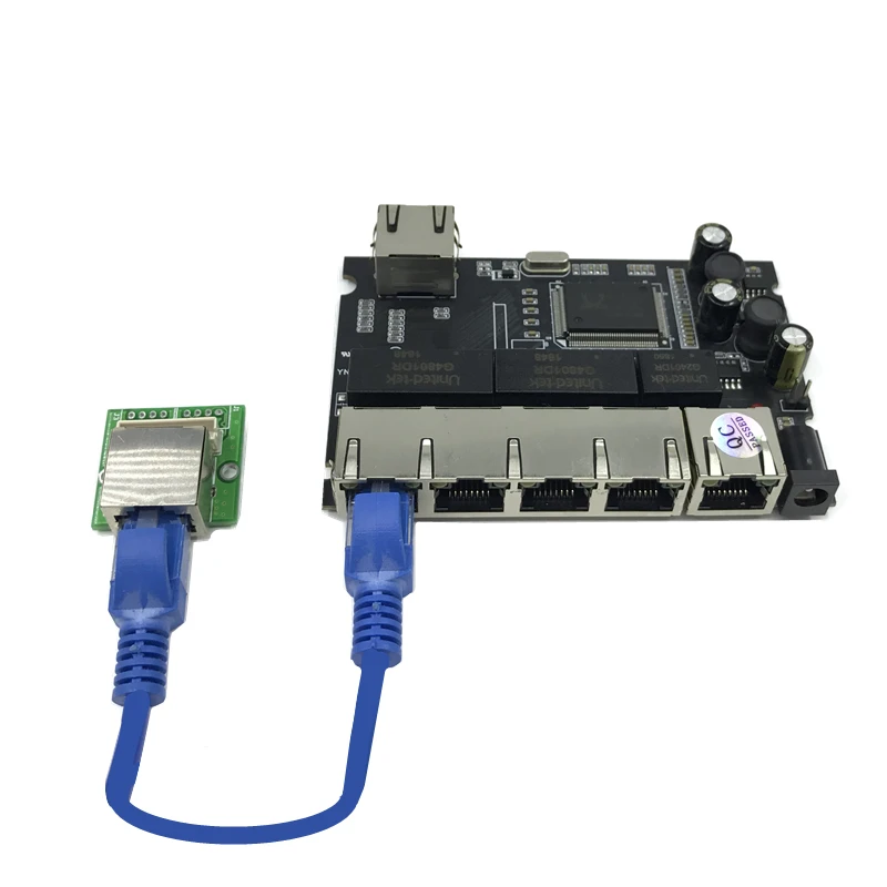 OEM PBC 8 พอร์ตสวิตช์Gigabit Ethernet 8 พอร์ตMet 8 Pin Way 10/100/1000 M Hub 8way power Pin Pcb Board OEMเจาะGat