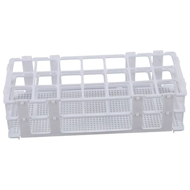 Plastic Test Tube Rack for 30mm Tube, 21 Well, White,Detachable (21 Hole)