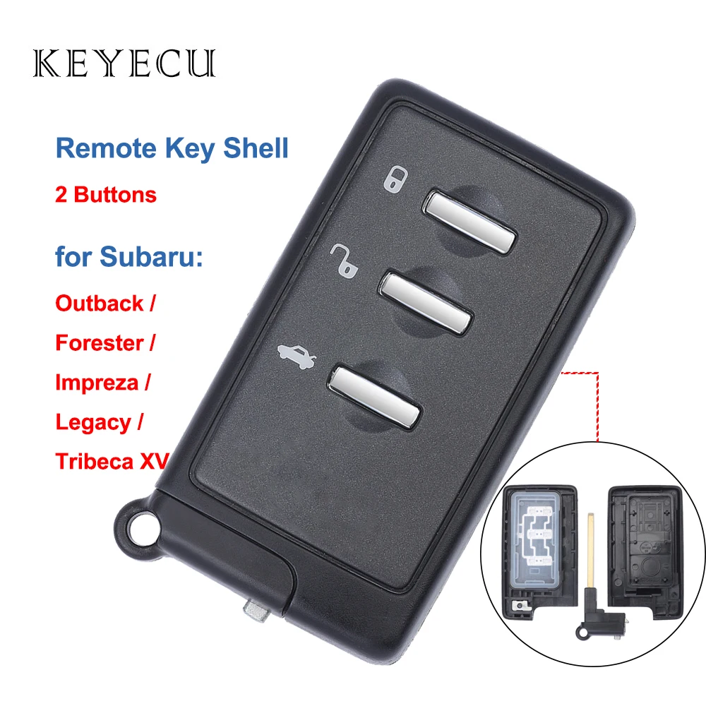 

Keyecu Replacement Remote Car Key Shell Case Housing Cover 3 Buttons for Subaru Forester Impreza Legacy Outback Tribeca XV