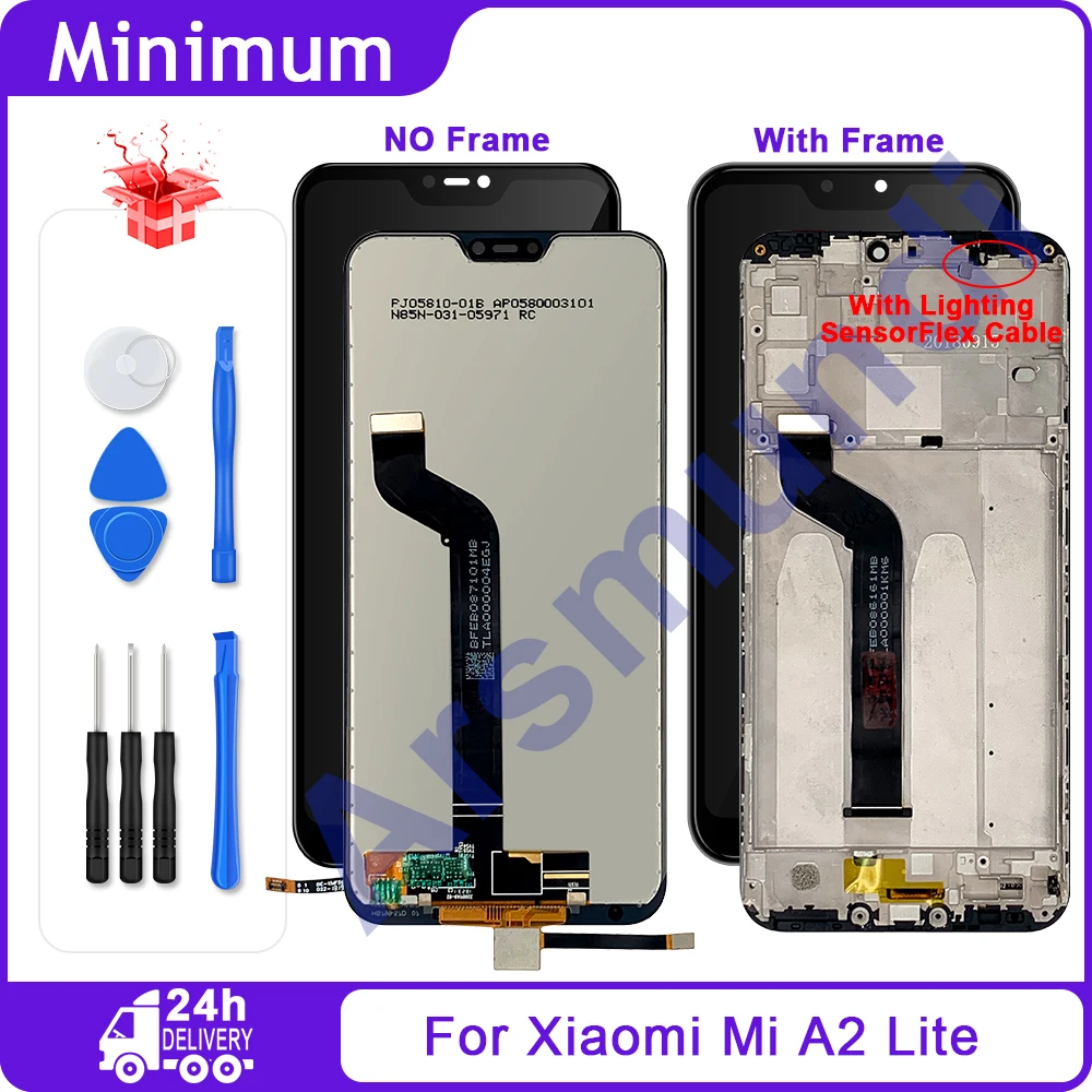 5.84'' For Xiaomi Mi A2 Lite A2Lite LCD Display Touch Screen Digitizer Assembly + Frame For Xiaomi Redmi 6 Pro 6Pro Mi A2 Lite