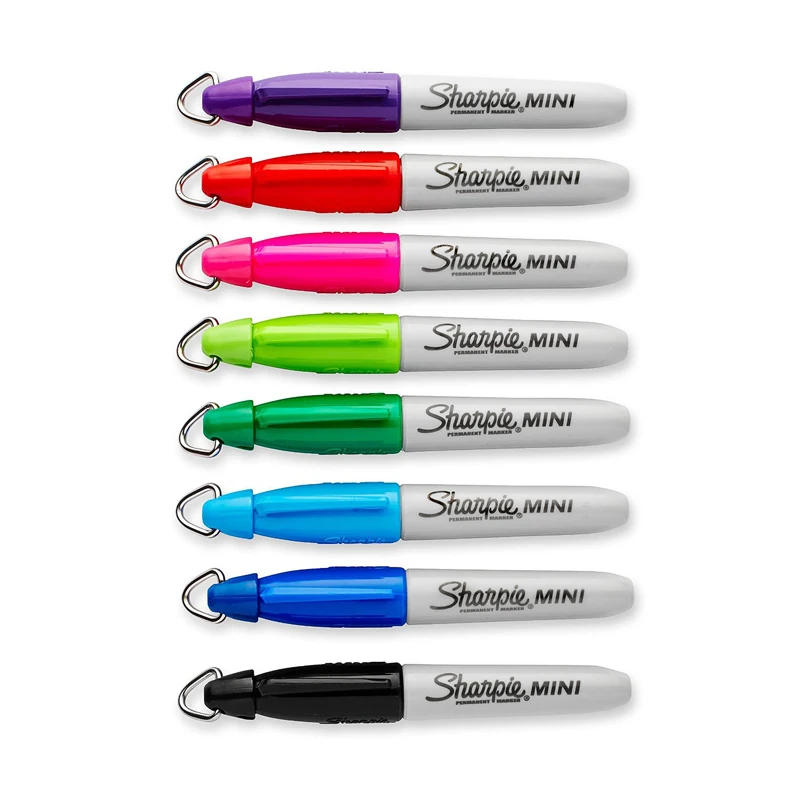 5 Sharpie Marker Pens 35113 Golf Bag Mini Label, with hook, ink color black, 8 pen colors to choose from