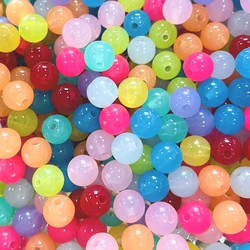 DIY Acrylic Translucent Beads for Jewelry Bracelet Necklace Making Lovely Round Beads for Adults Teenagers Handmade Crafts