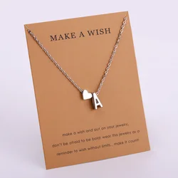 Collier avec Initiales en Forme de Cœur pour Femme et Fille, Bijoux avec 26 Lettres, Cadeau de Noël et d'Anniversaire