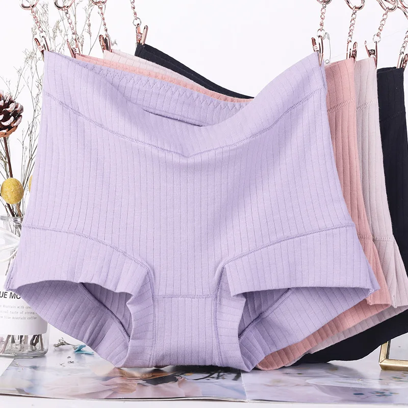 4Pcs/lot New Arrival Soft Intimates Women  Boxer High Waist  Ladies Panties Mother Cotton Plus Size 6XL  Women Underwears Shorts