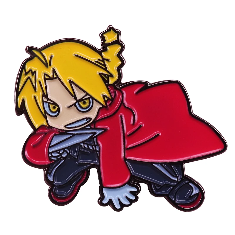 Fullmetal Alchemist enamel pin Edward Elric brooch FMA anime badge Otaku gift jackets backpack decor