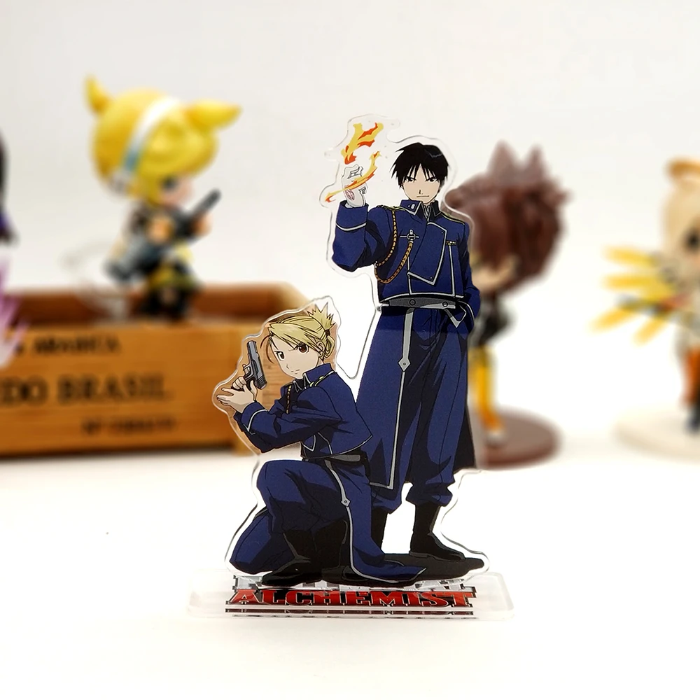 Fullmetal Alchemist Roy Mustang Riza Hawkeye acrylic stand figure model plate holder cake topper anime fire cool