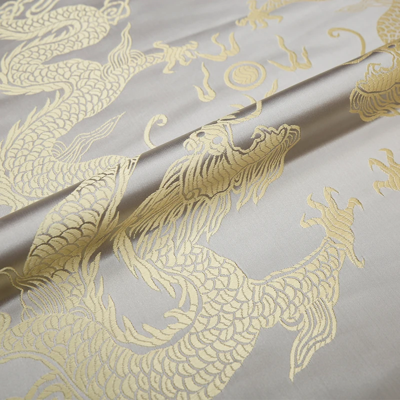 Dragon pattern clothing fabric brocade jacquard silk fabrics material for sewing cheongsam kimono and bag