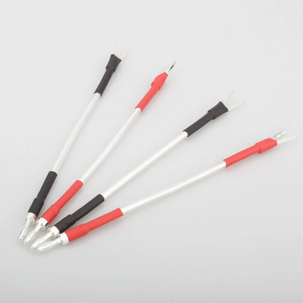 Audiocrast OCC Mạ Bạc Giấy Bạc Xoắn Nhảy Cáp Cầu Cáp Loa Chuối Để Spade