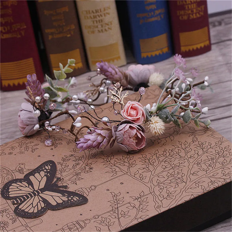 CC Hairband Headband Crown Tiara 100% Handmade Wedding Hair Accessories For Women Bridal Bridesmaids Engagement Beach Gift 2826