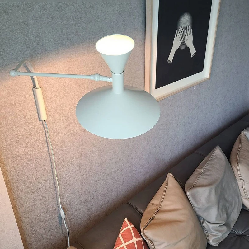 Industrial wall light Designer design wall lamp Living Room Rotatable Sconce Bedroom Study Room Replica Trumpet long arm lamp