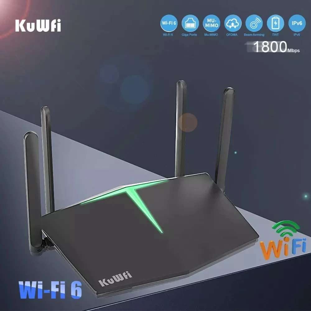 1800Mbps WiFi 6 Wireless Wifi Router Dual Band 2.4G/5Ghz Wi-fi Router With RJ45 WAN Port ​Support 128 Users And WPS WPA WPA2