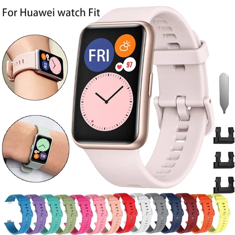 Silicone Band For Huawei Watch FIT Strap Smartwatch Accessories Replacement Wristband Belt bracelet Huawei Watch fit 2021 Strap