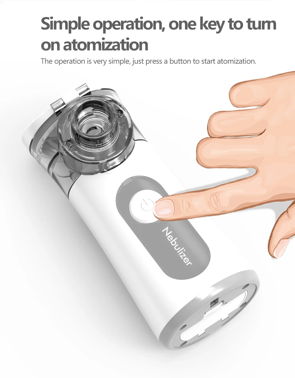 KIUZOU Medical Silent Mesh Nebulizer Handheld Asthma Inhaler Atomizer Kids Adult Nebulizador Mini Portable Nebulizer Humidifier