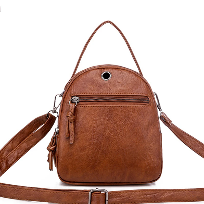 Multifunktionale Weiche PU Leder Kleine Schulter Tasche Für Frauen Vintage Mode Umhängetasche Weibliche Geldbörse Handy Handtasche – Detail 14