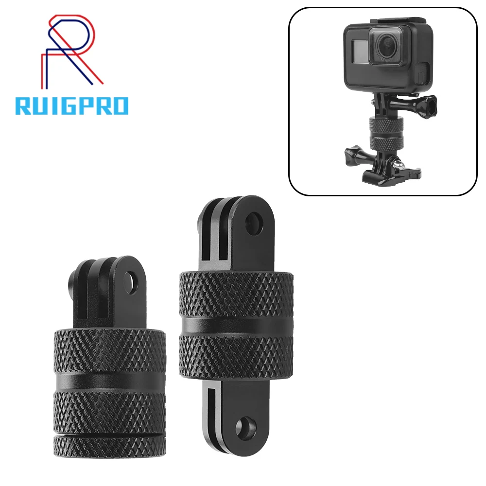 

RuigPro 360 Degree Swivel Rotating Aluminium Tripod Mount Adapter for GOPRO Hero 3+ 4 5 6 7 8 9 10 Session/Xiaomi Yi/SJ