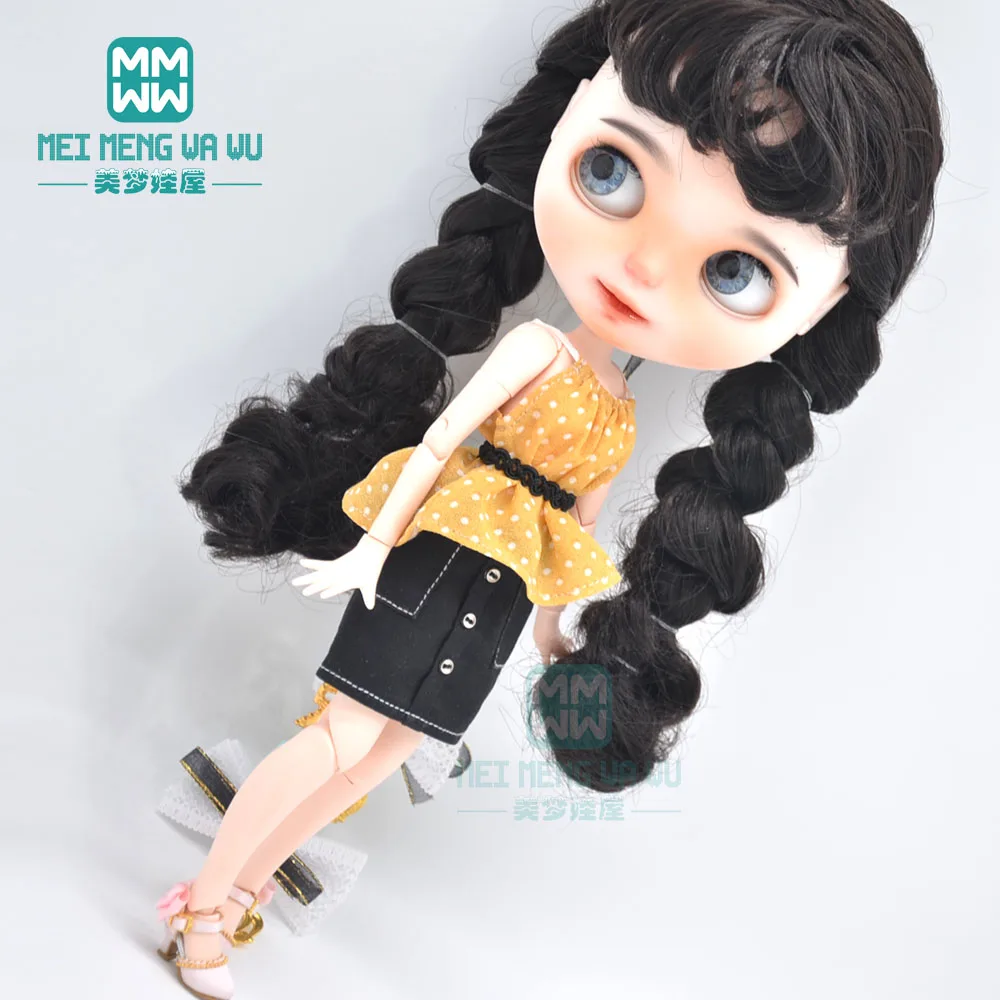 Blyth Doll Clothes fashion miniskirt, stand collar shirt for Blyth Azone OB23 OB24 1/6 doll accessories