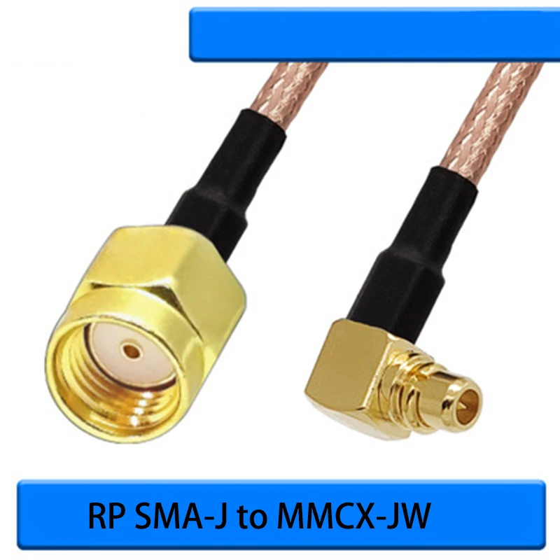 

RP SMA male to MMCX male right angle line feeder MMCX-JW to RPSMA-J RF cable RG316 wire diameter 2.5mm 1.5m length cable