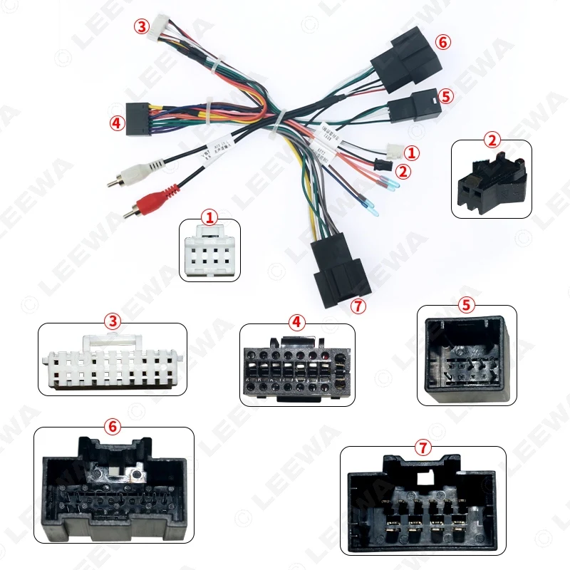 LEEWA Car Audio 16pin Wiring Harness With Canbus Box For Chevrolet Sail 3 Aftermarket Stereo Installation Wire Adapter #CA6640