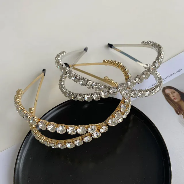 Barokowy Rhinestone opaska korona z pałąkiem na głowę dla kobiet dziewczynki akcesoria do włosów