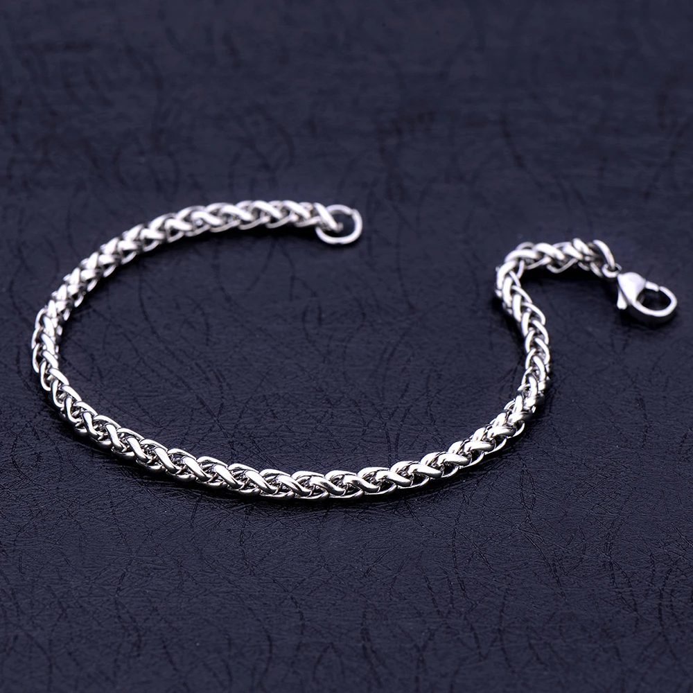 Width 4/5/6MM stainless steel keel chain bracelet fashion men\'s bracelet hip-hop rock jewelry party gift wholesale price