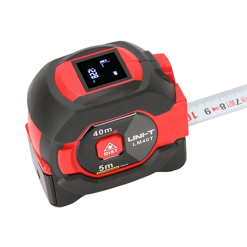 UNI-T LM40T Laser Measuring Tape Measure 40M Digital Distance Meter Rangefinder Retractable 5m Laser Ruler LCD Display Portable