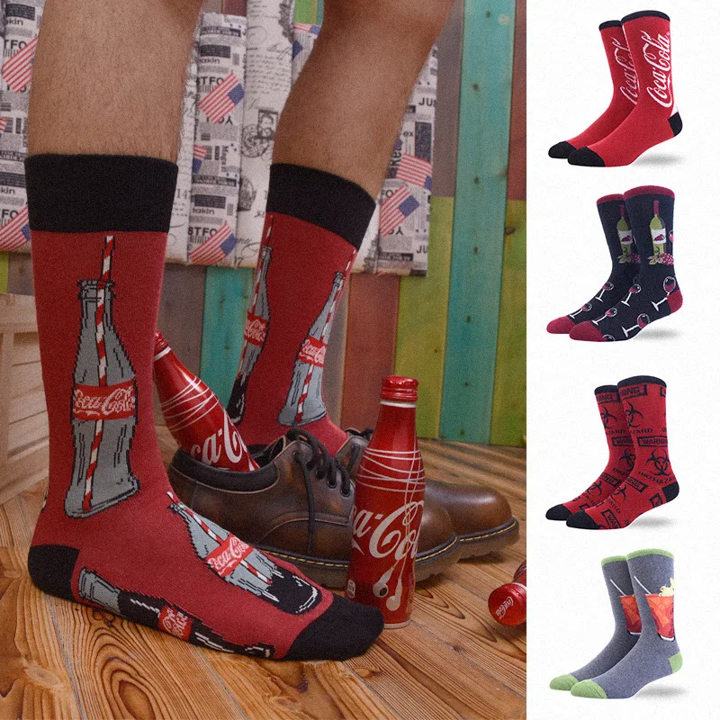 Autumn And WinterTube Socks Creative Pattern Adult Male Socks Cartoon Graphics Unisex Men Basketball Socks Gifts Crew Socks