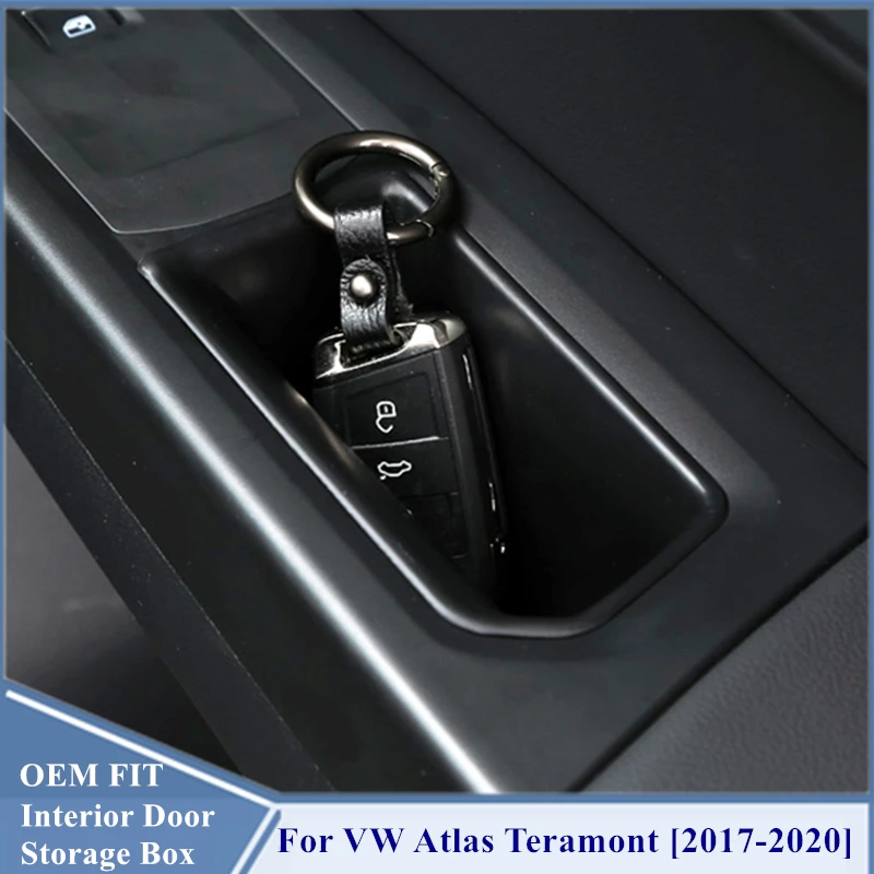 4PCS/set Car Inner Side Front Door Handle Storage Box Tray Holder For Volkswagen VW Atlas Teramont 2017 - 2020 Car Accessories