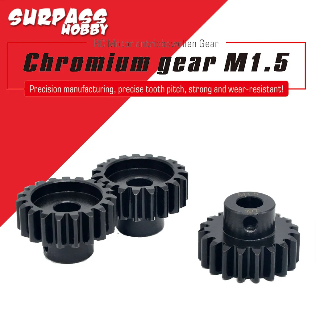 Surpass Hobby M1 5mm M1.5 8mm 11T 12T 13T 15T 17T 19T 20T Gear for 1/8 1/7 1/5 1/6 RC Cars Hobbywing Rocket Brushless Motor