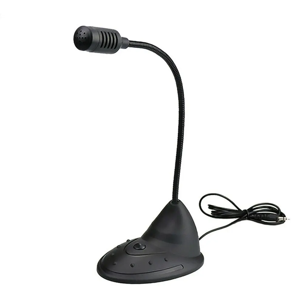 Flexible Stand Mini Studio Speech Microphone 3.5mm Plug Gooseneck Mic Wired Microphone