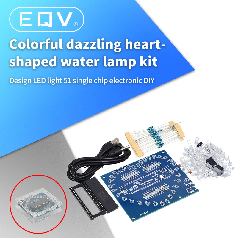 DIY Electronic Kit Heart Shape Colorful Glare LED RGB Module Love Water Light STC89C52 51 Single Chip Microcomputer For Arduino