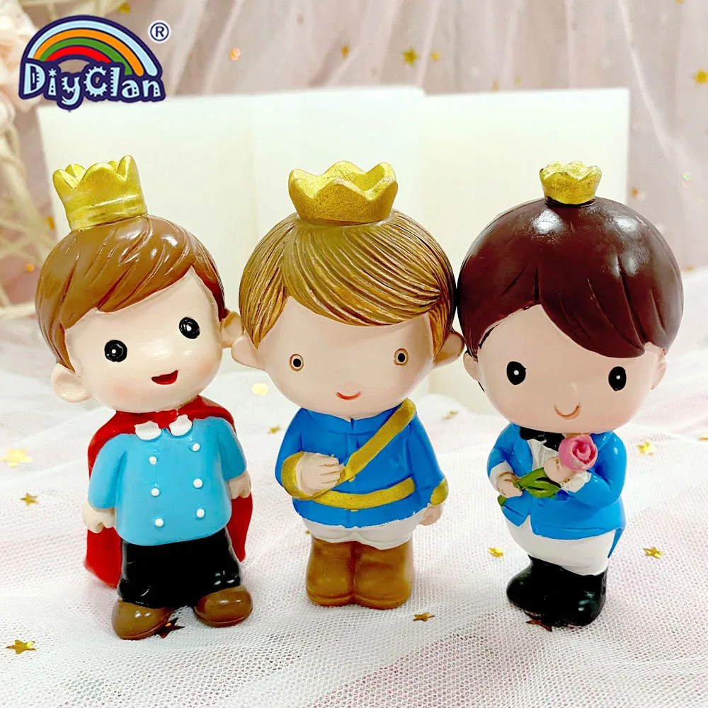 3D Prince Princess Chocolate Silicone Mold For Candle Making Cake Decoration Boy And Girl Sugarcraft Resin Home Decorting Making