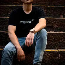 Men's Wooden Chronograph Watch with Metal Strap #3