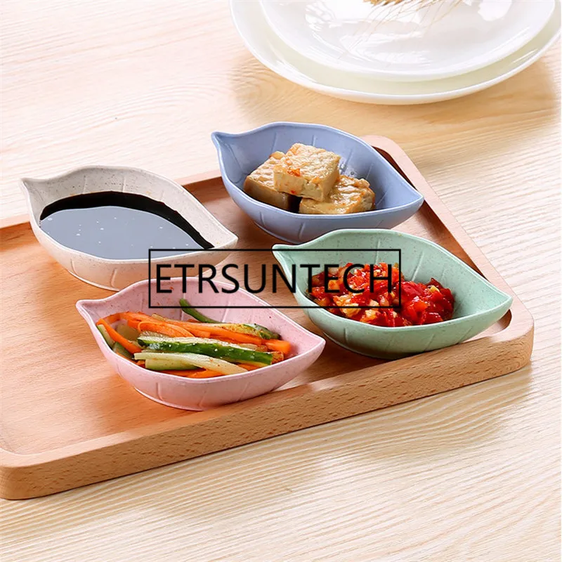 300pcs Wheat Straw Seasoning Sauce Dish Soy Dish Sushi Dishes Snack Dish Cooking Kitchen Household Tool