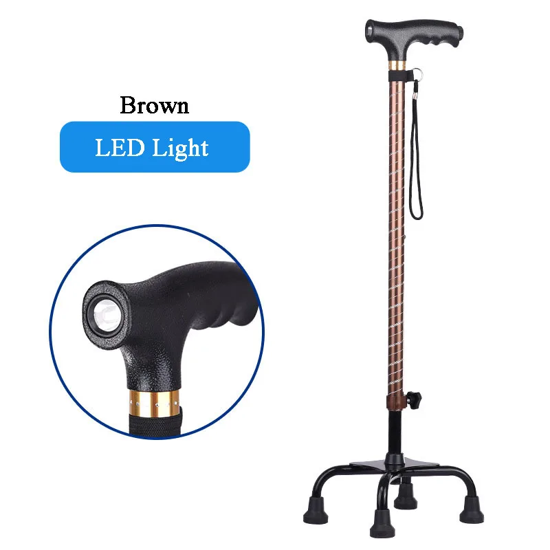 Old Peoples Cane Medical Crutches Folding LED Safety Walking Stick Collapsible Telescopic Folding Cane Elder Cane