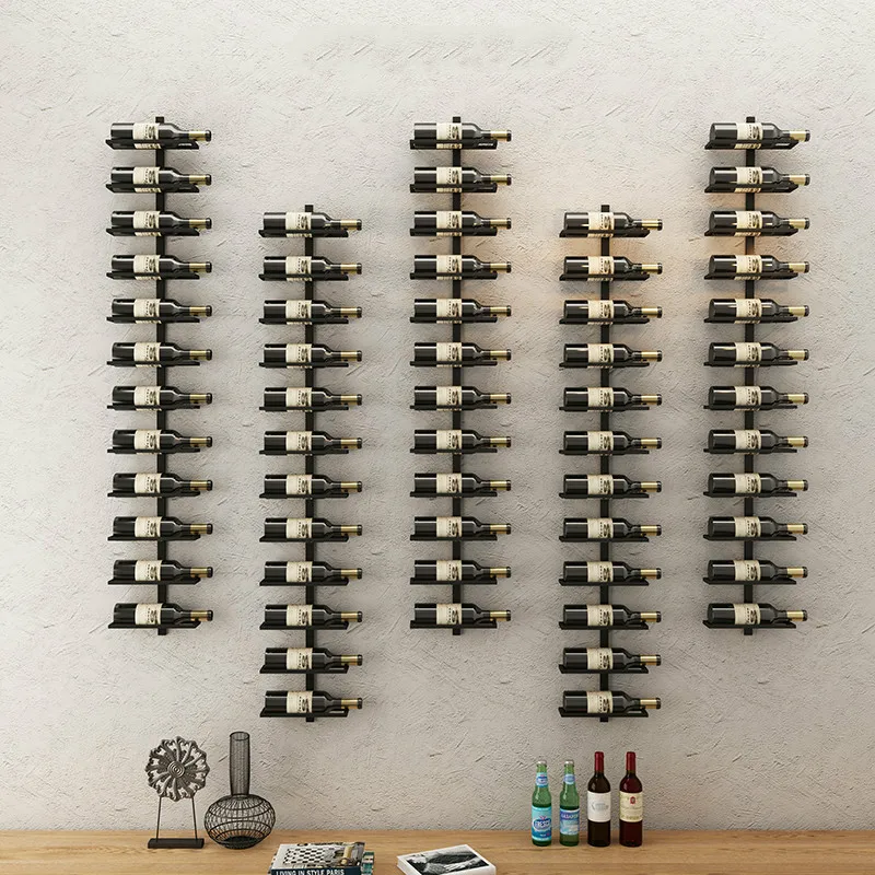 Wine Racks Iron Creative Wine Holder Household Wall Mount Champagne Bottle Shelf Whisky Wine Rack Home Christmas Decoration
