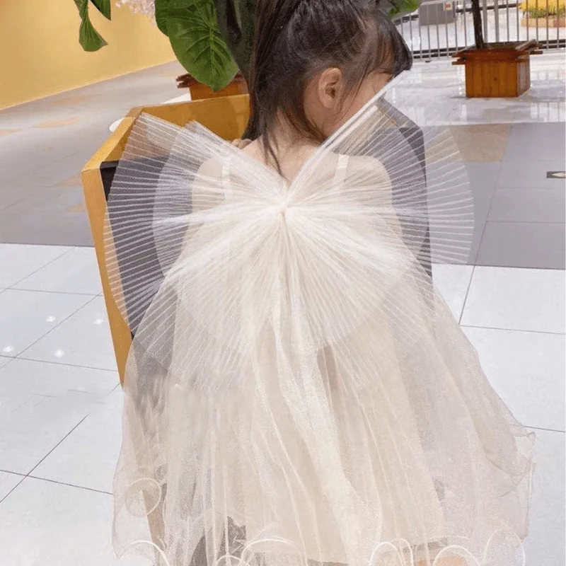 Baby Girl Princess Bow Tutu Dress Infant Toddler Girl Summer Angel Wing Vestido Costume Party Wedding Pageant Birthday 1-10Y