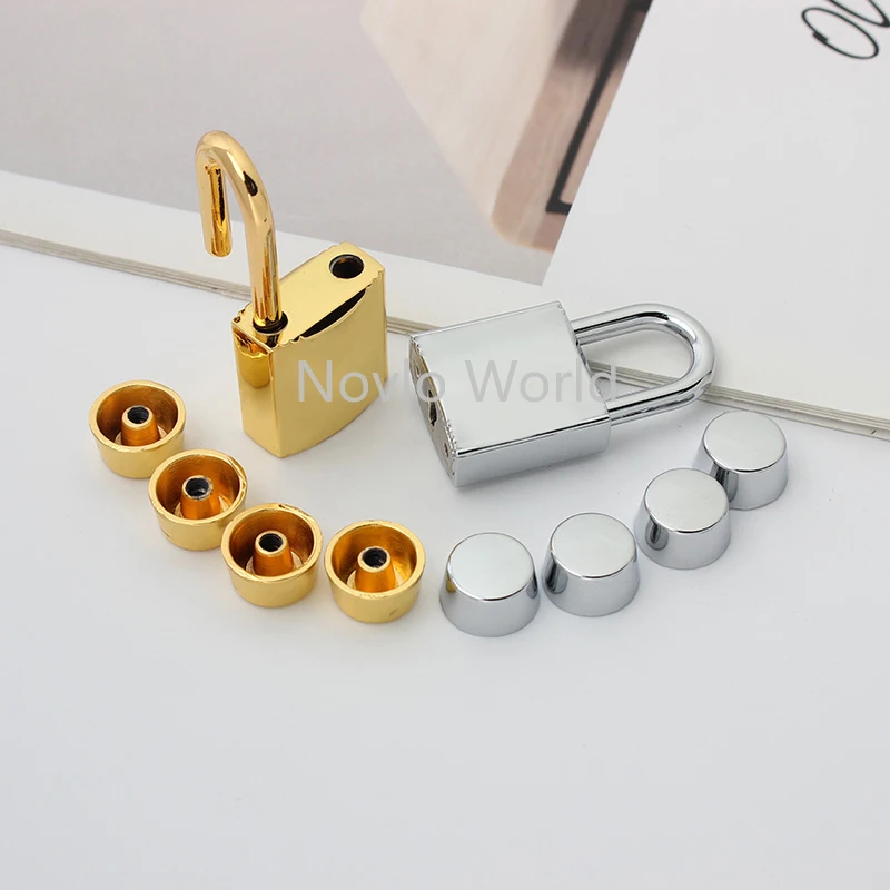 1-5 sets 2 colors 36*28mm gold chrome durable rectangle a set of lock for woman handbag with eyelets key lock purse accessories