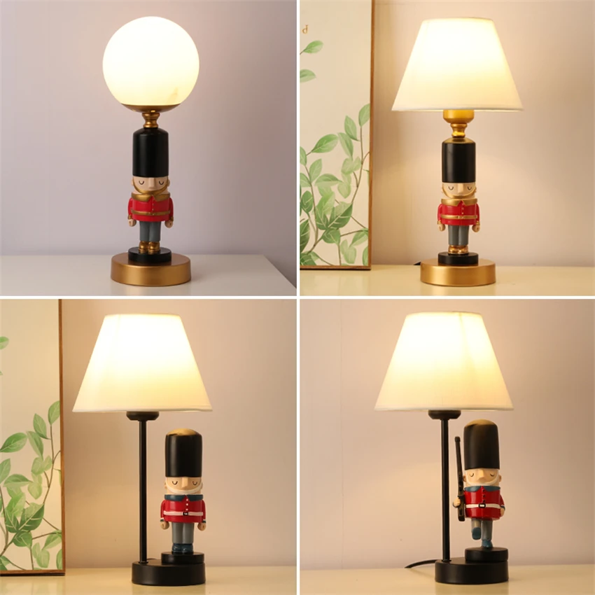 

Cartoon Soldier Children's Room Table Lamps Bedroom Bedside Decoration Table Lights Study Room Dressing Table Kid Room Lamps E27