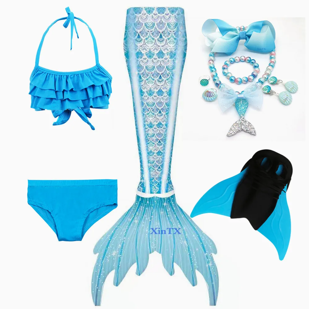 Meisjes Kleine Zeemeermin Staart Met Monofin Fin Badpak Bikini Zwemmen Badpak Strandkleding Voor Meisjes Jurk Kostuum