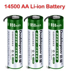 14500 3.7V Li-ion Batteries 850mAh AA Rechargeable Battery With Welding Tabs For Philips Braun Electric Toothbrush Shaver Razor